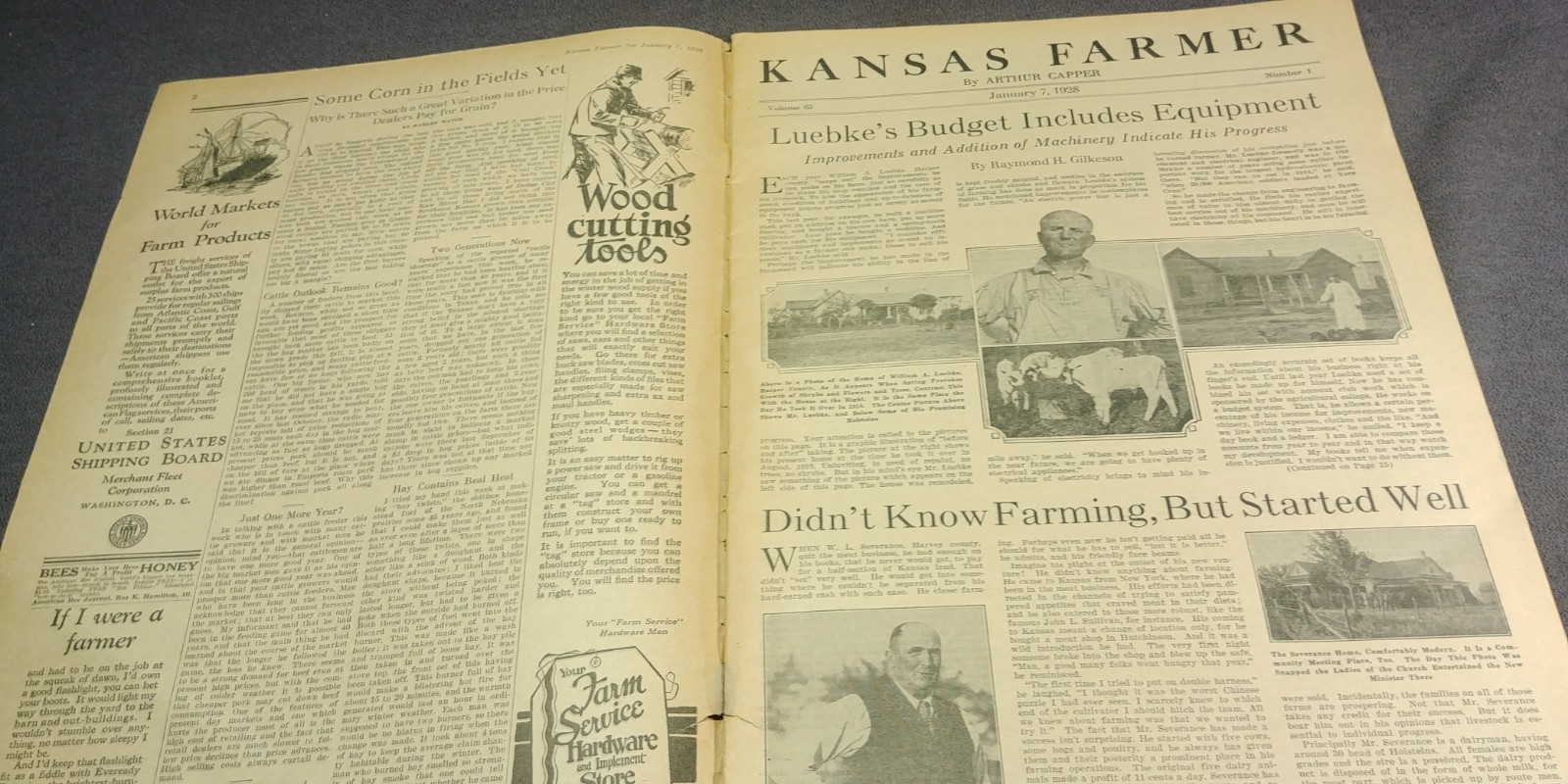 1928 Case 18-32 Tractor Hart Parr AG Farm Ad Kansas Farmer Picture Mag Antique