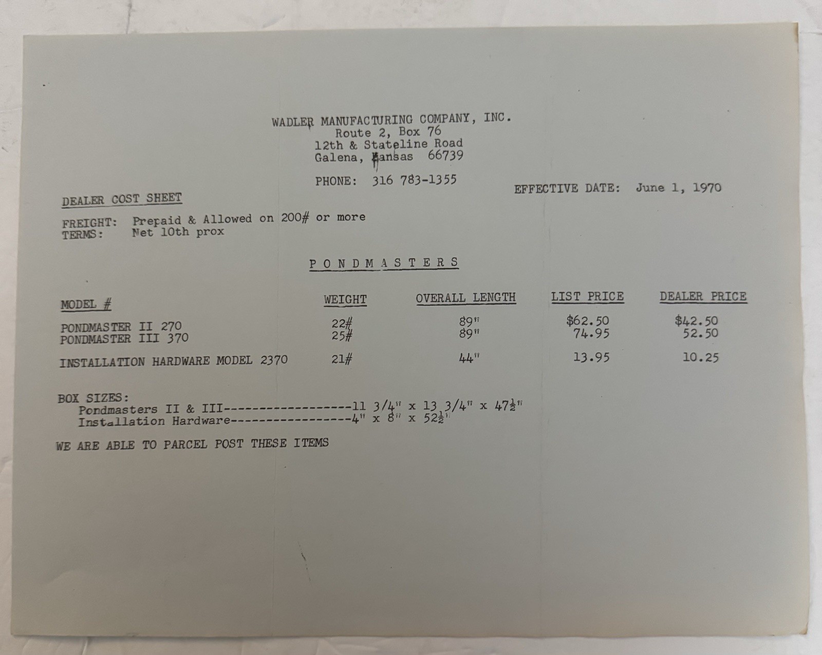 Vtg 1970 Pondmasters Dealer Sales Brochure Walden Manufacturing Co Set Of 4
