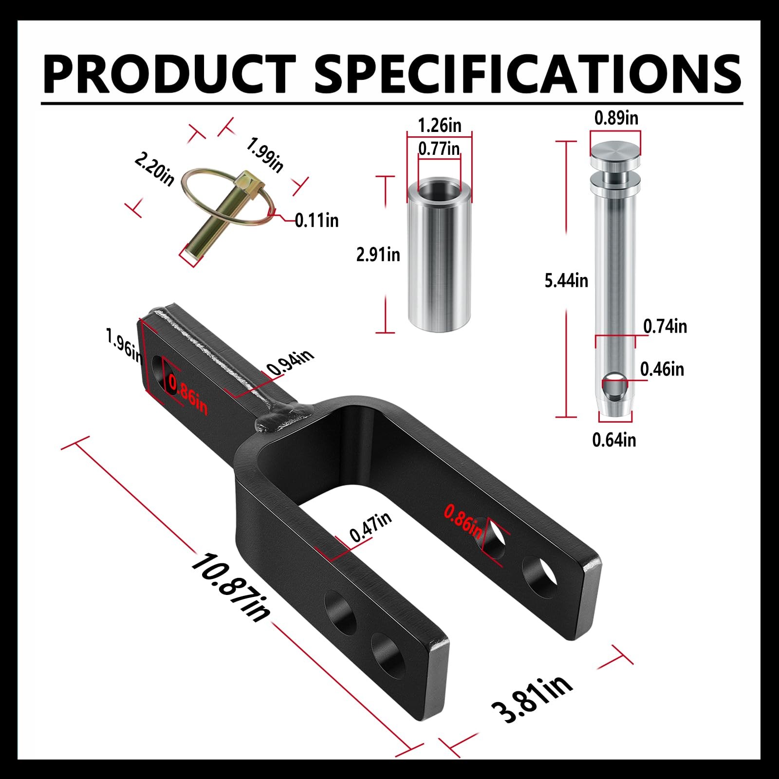 Versatile Quick Hitch Adapter with Adapter Sleeve Used to Adjust Link Bracket Mo
