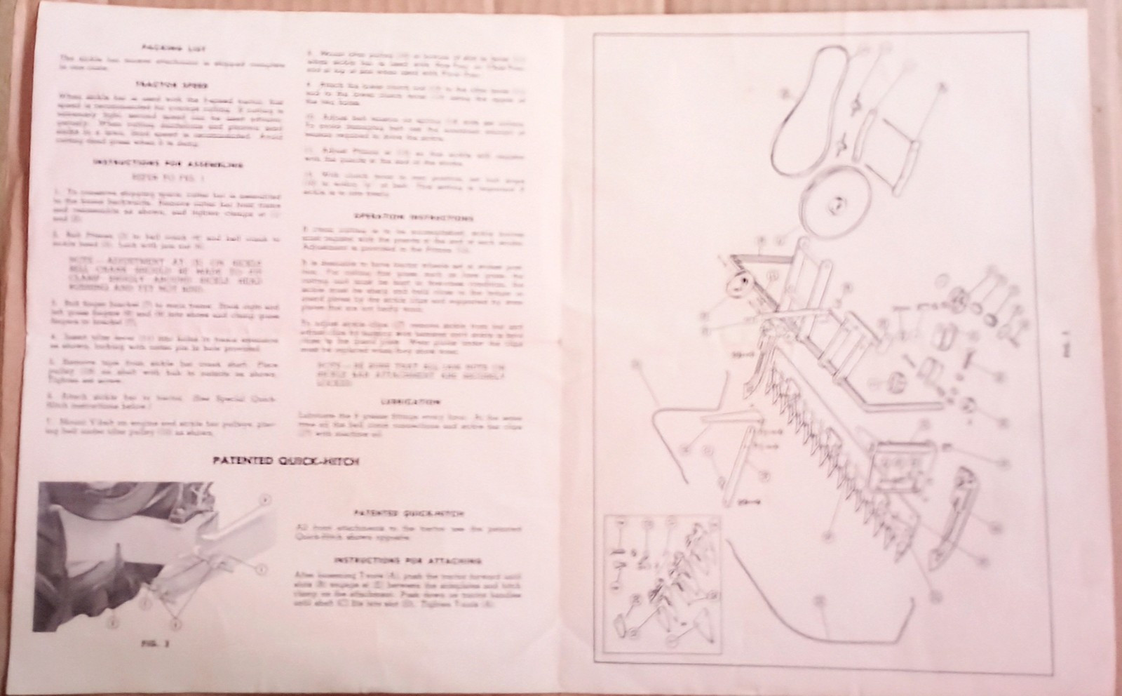 1950’s Montgomery Wards Sickle Bar Attachment Brochure