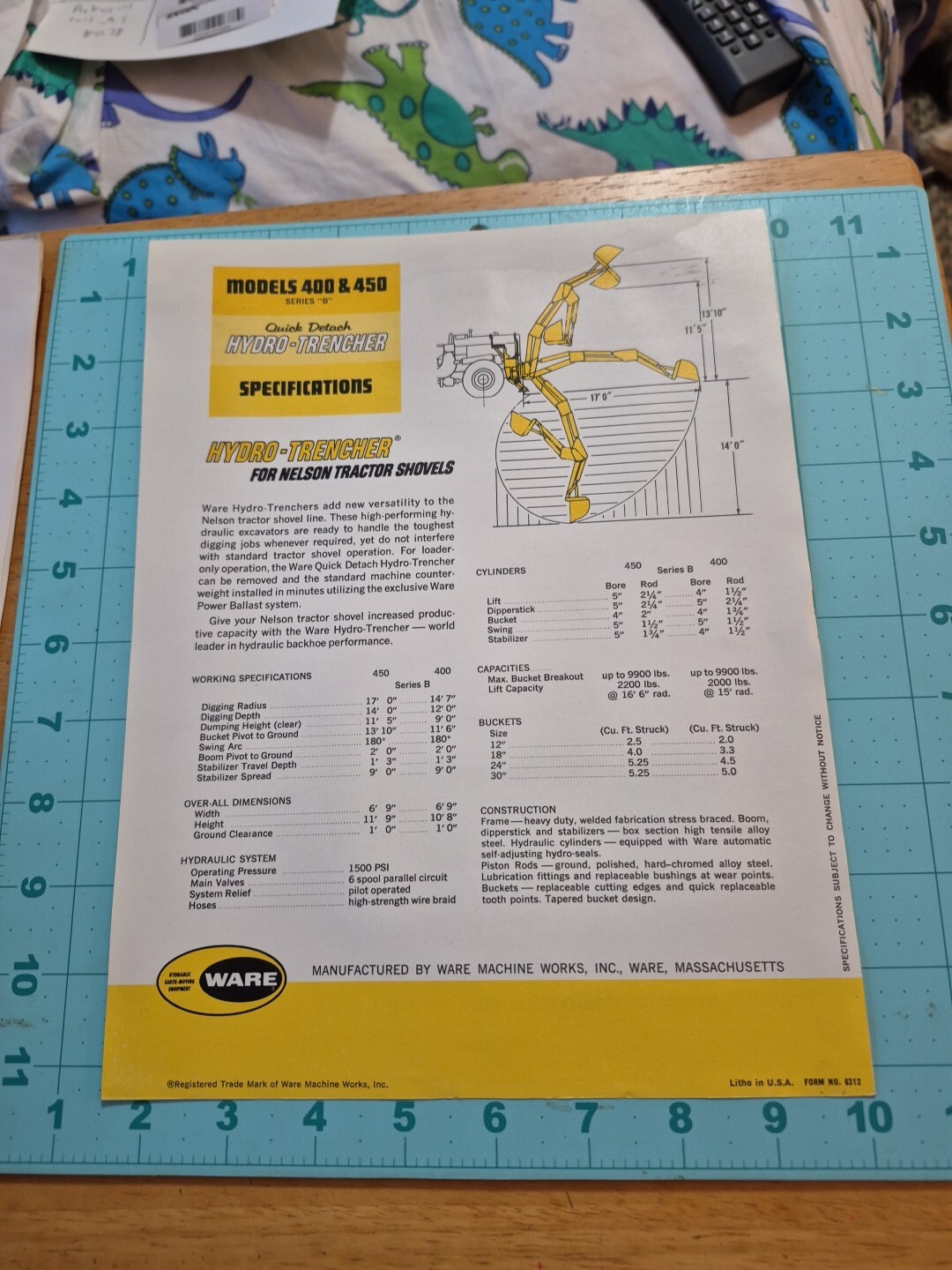 1960’s? Nelson Models 400 & 450 Hydro-Trencher Brochure Series B