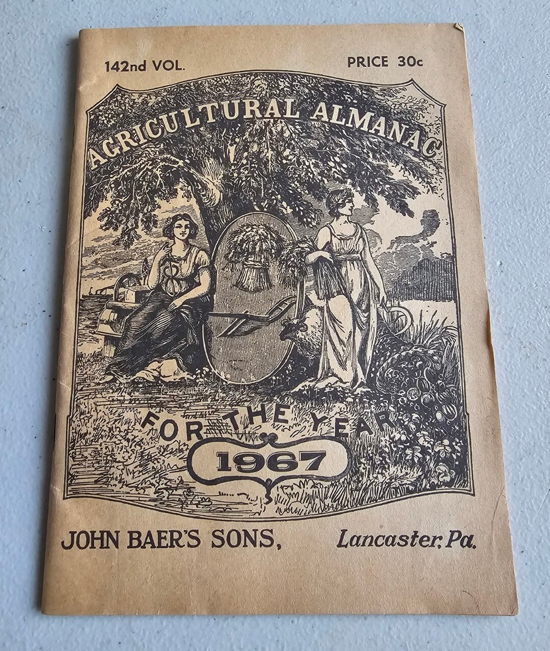 Vintage 1967 John Bear Baer’s Agricultural Almanac Lancaster PA Antique Farmers