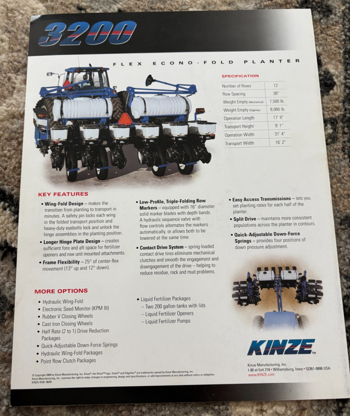 Kinze 3200 Series Planters Brochure FCCA25
