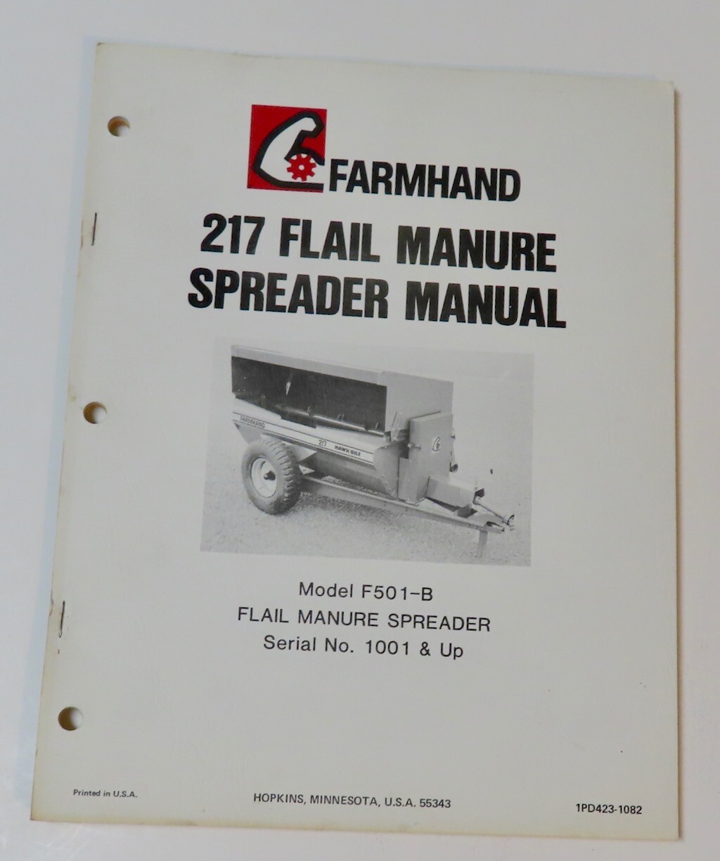 FARMHAND 217 Flail Manure Spreader Manual