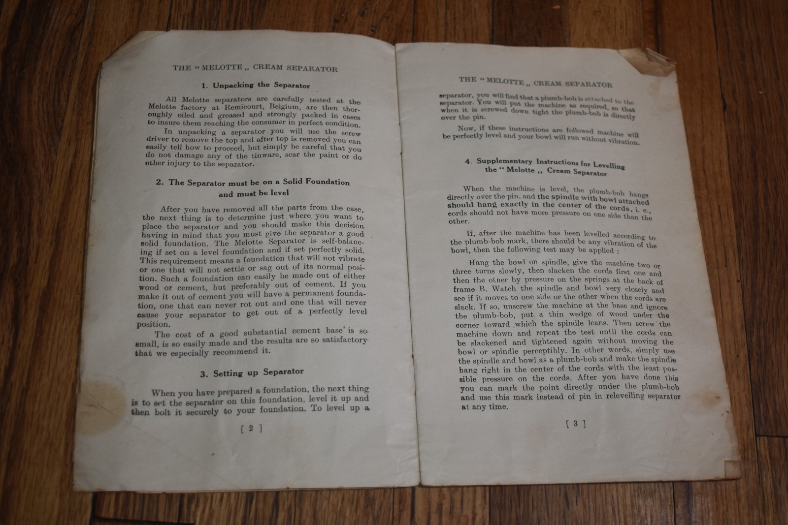 Vintage Melotte Cream Seperator Working Instructions Manual Book