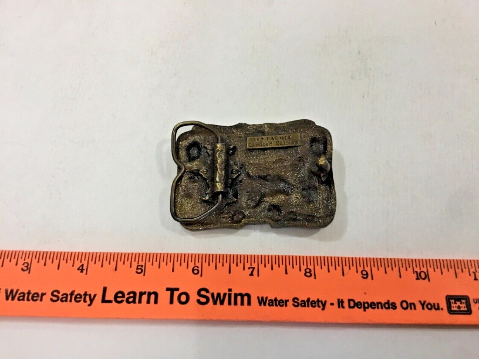 Vintage Metal North Dakota 1983 Toy Farmer belt buckle, FREE ship