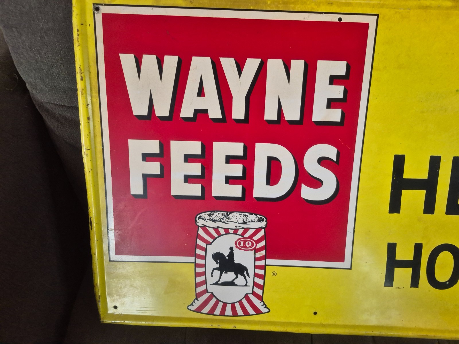 authentic vintage Wayne feeds sign