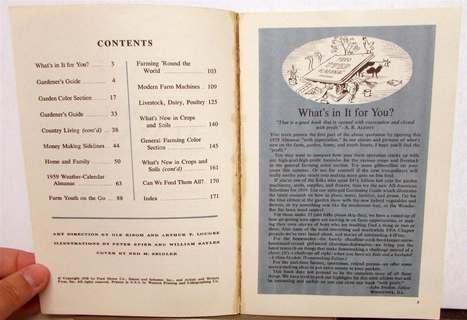 1959 Ford Making Money Whats New Weather Calendar Almanac & Gardener’s Guide