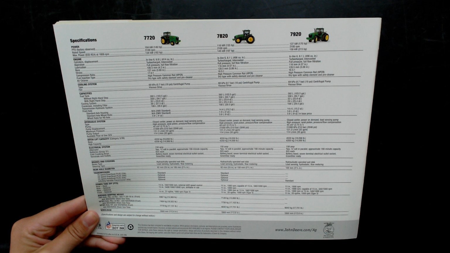 John Deere 7020 Series Brochure 140-170 hp Tractors Vintage Agriculture