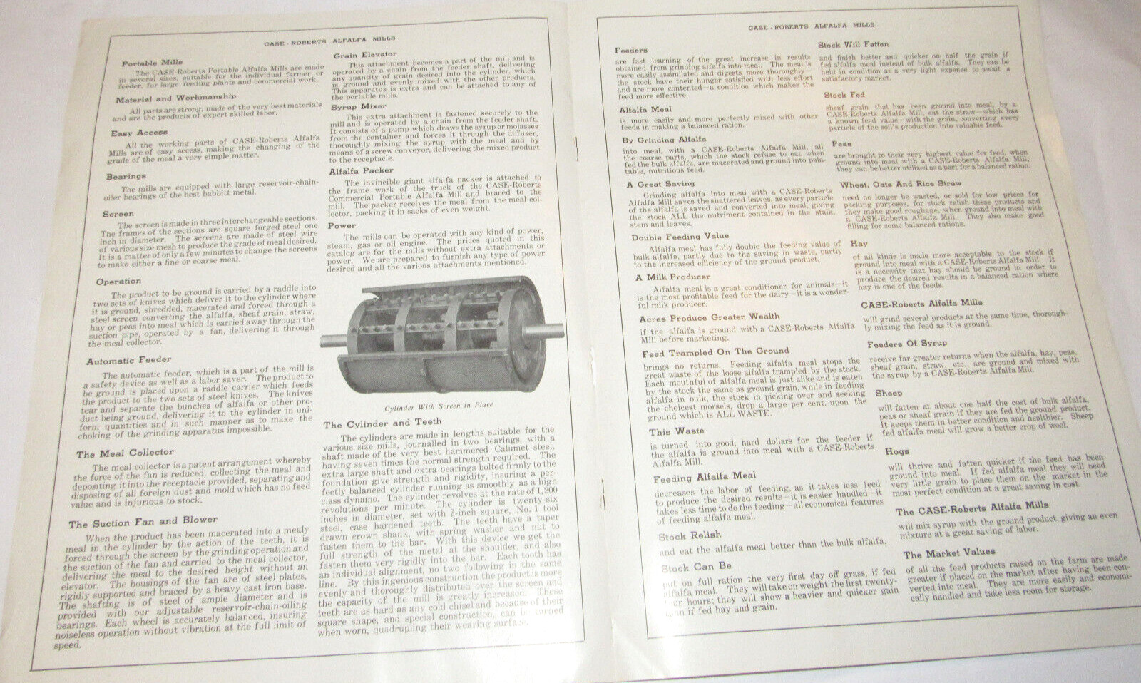 VTG 1913 CASE-ROBERTS ALFALFA MILLS CATALOG! J I CASE THRESHING MACHINE CO! JI