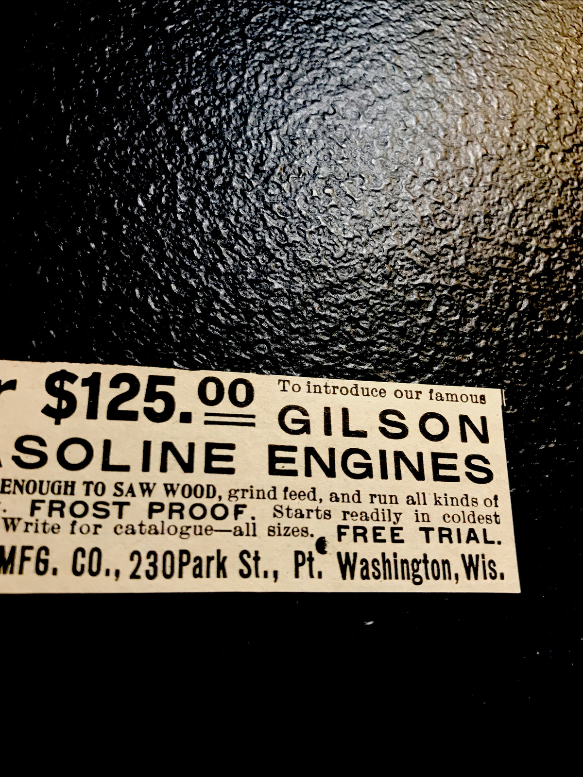 1907 Gilson Gasoline Engine Farm Advertising – Pt. Washington – Wisconsin