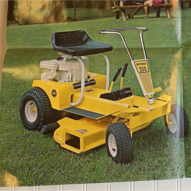 RARE Vintage Hahn Eclipse Pow-R-Boy 200 Riding Mower Advertising Sign 28″x21″