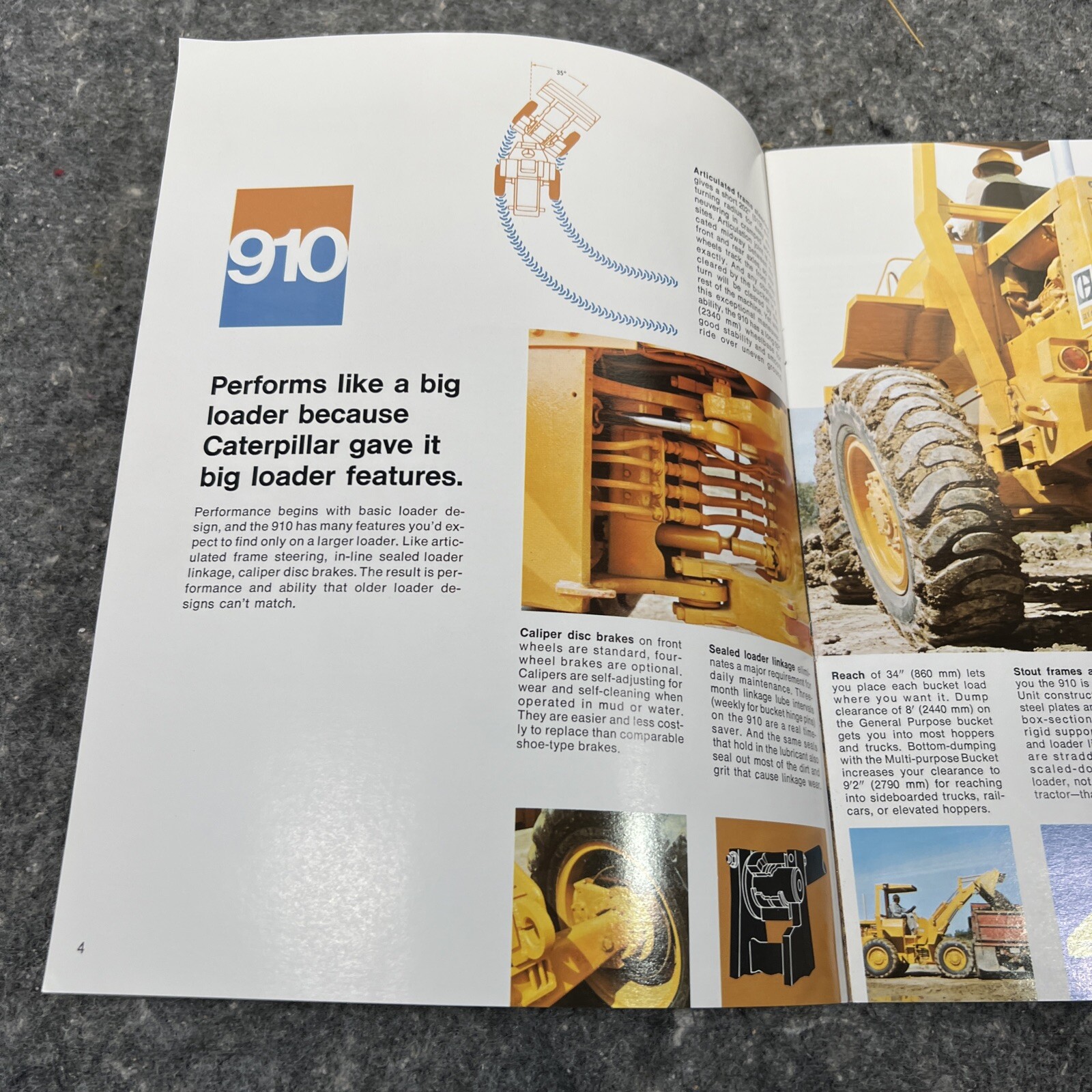 Equipment Brochure – Caterpillar – 910 – Wheel Loader – c1970’s with Envelope