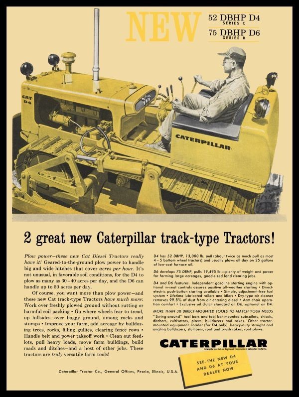CAT D4 & D6 Track Type Tractors Introduction NEW METAL SIGN: 12×16″ Free Ship.