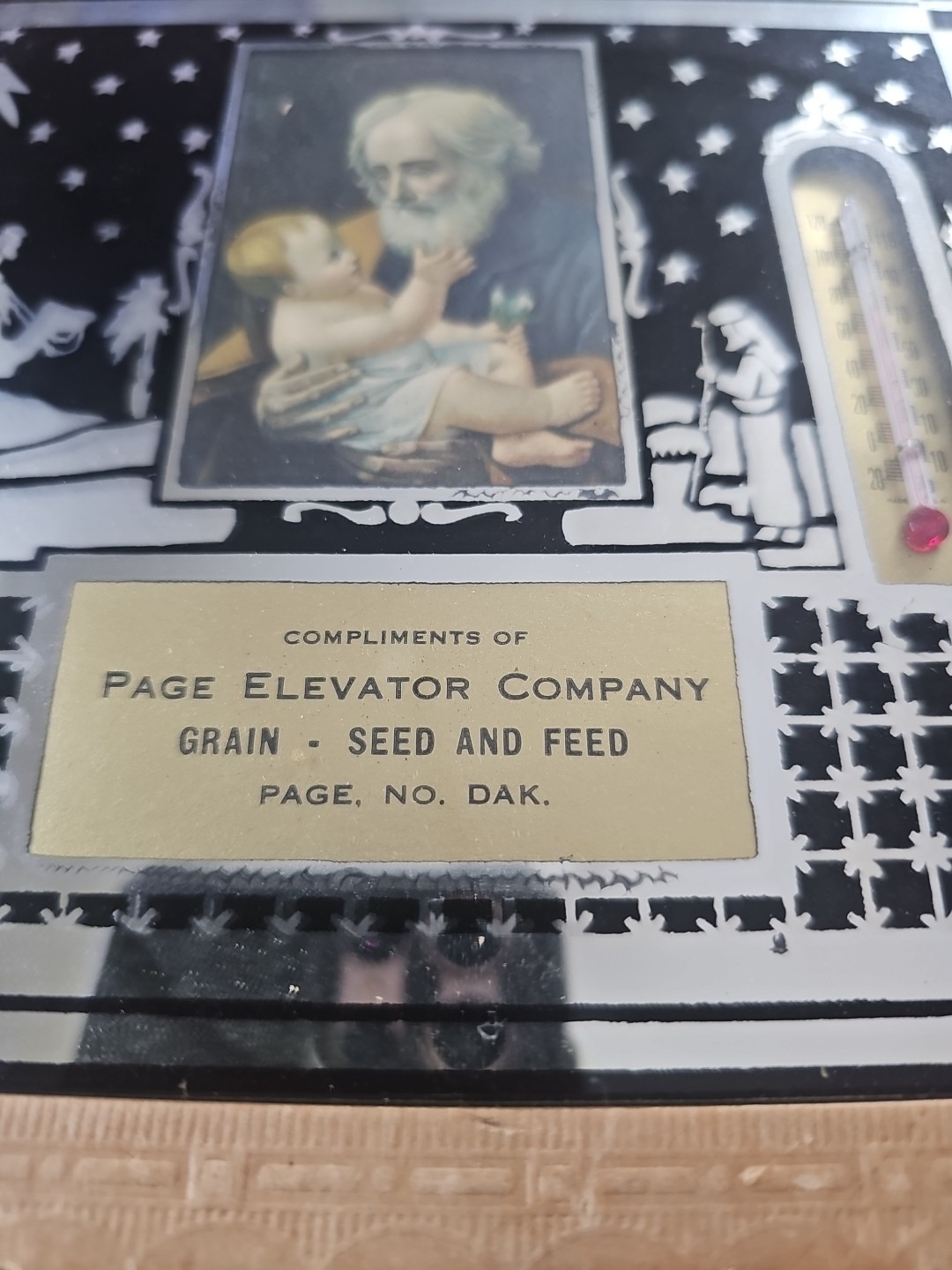 Page North Dakota Page Elevator Company. Painted Mirror