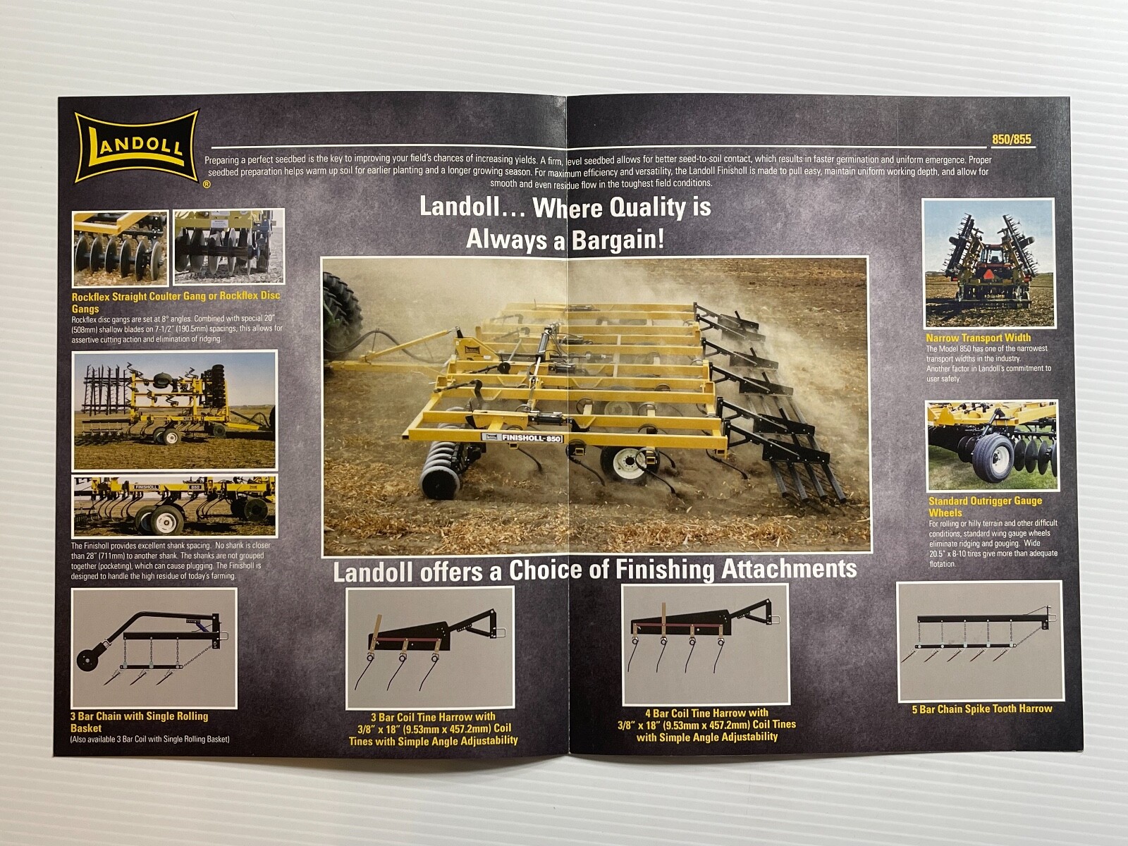Landoll Model 850 / 855 Finisholl Sales Brochure (Showroom Sales Booklet)