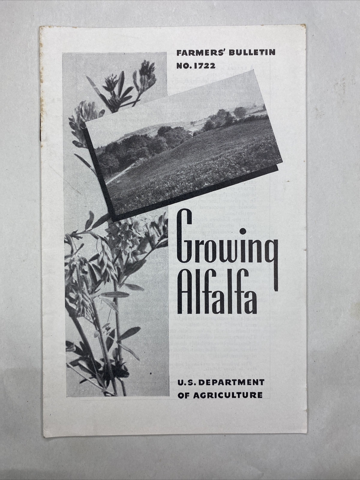 1941 USDA Farmers’ Bulletin No. 1722 Growing alfalfa