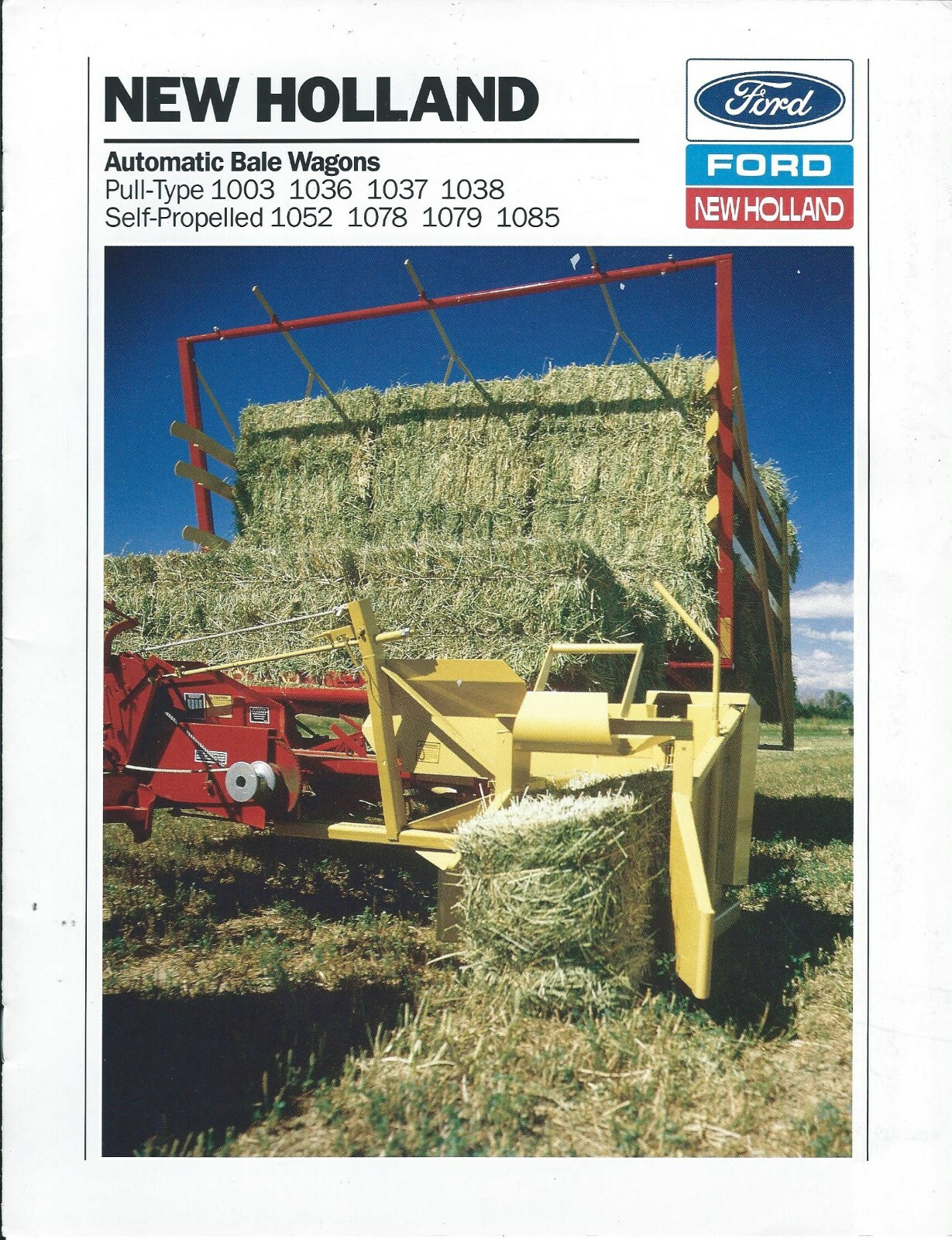 Farm Equipment Brochure – New Holland – 1003 1052 et al Bale Wagon 1989 (F7025)