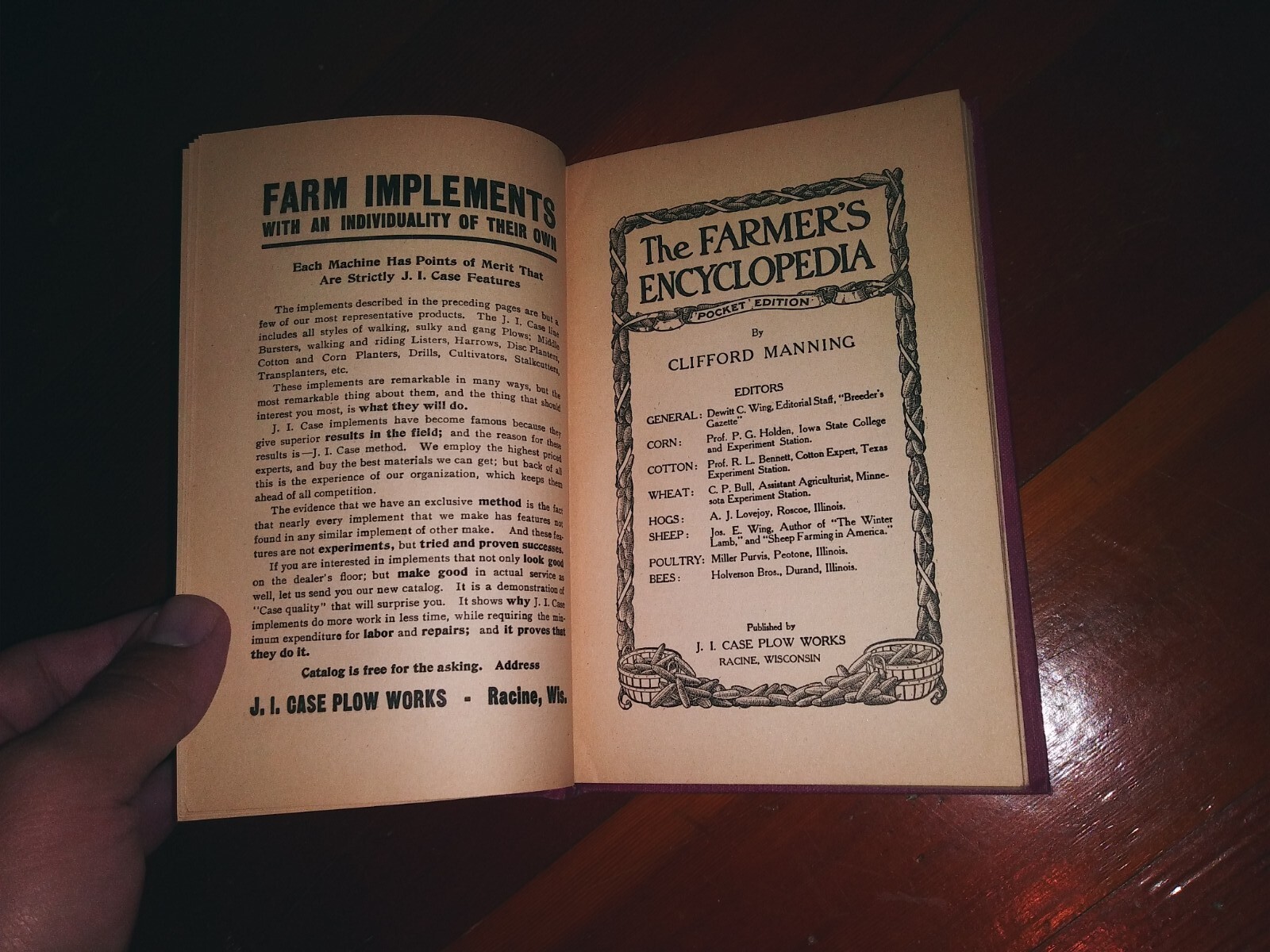 The Farmer’s Encyclopedia Clifford Manning J. I. Case Plow Works 1905