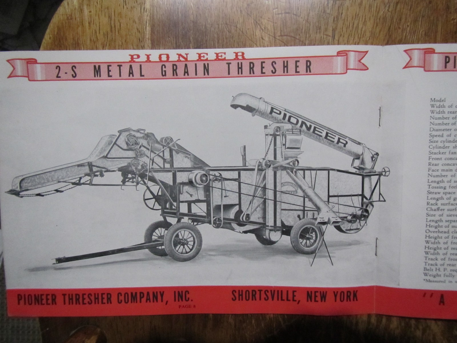 Early 1900’s Pioneer Thresher Brochure-Shortsville,NY Farm Implement Rarely Seen