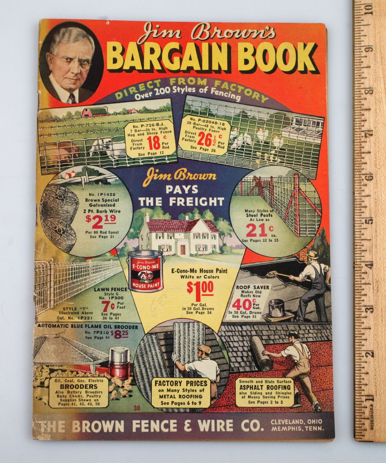 1930s Jim Brown’s Fence & Wire Bargain Book Farm Supply Catalog Cleveland