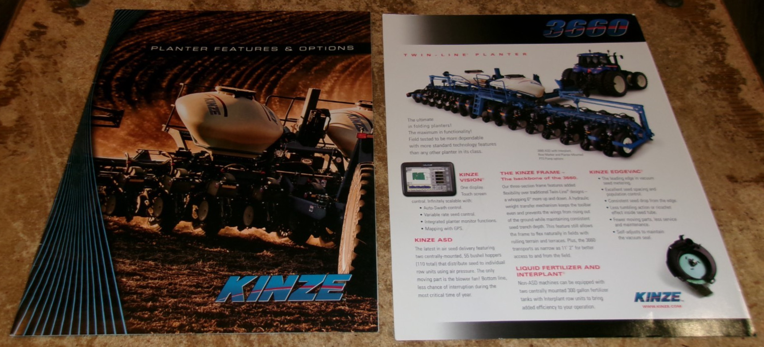 2-lot 2009/10 kinze planter brochures in nice shape used