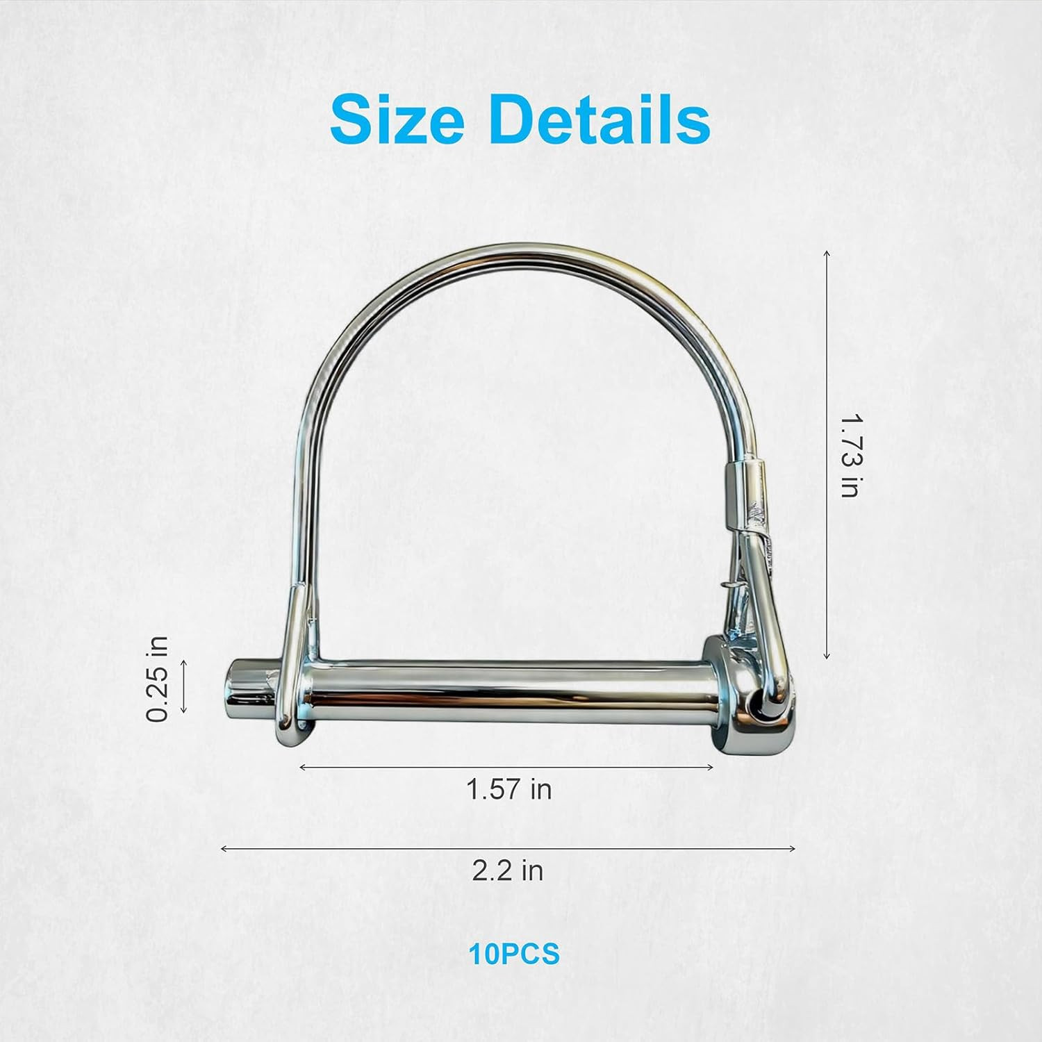 10Pcs Trailer Coupler Pin 2-1/8″x1/4″ Safety Lock Hitch Farm Towing Heavy Duty