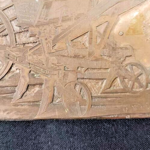 1889 McKay & Co. “Little Hocking Valley” Plow Works copper Print Plate / Block