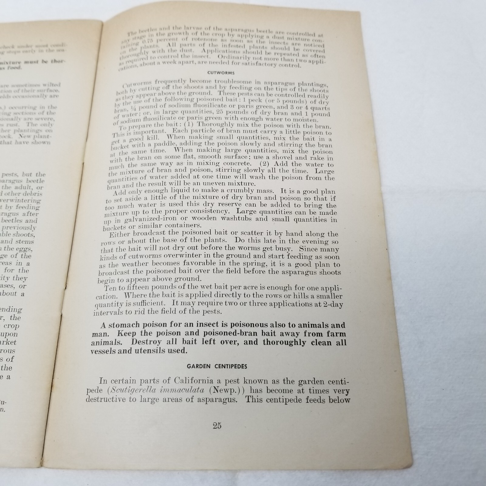 Asparagus Growing Culture 1947 Farmers’ Bulletin Booklet 1646 USDA Photos Charts
