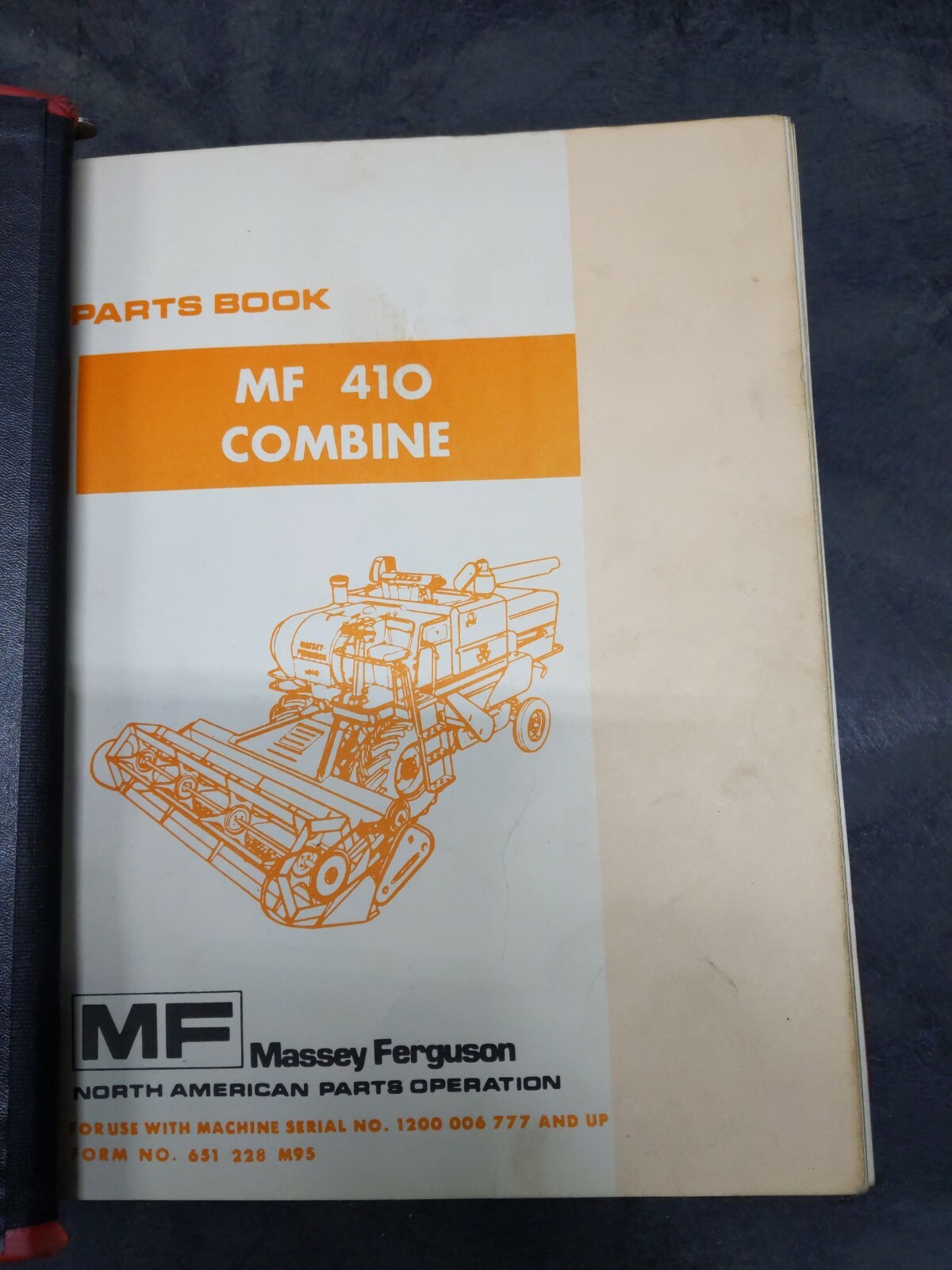 MASSEY FERGUSON MF 410 COMBINE Parts Book