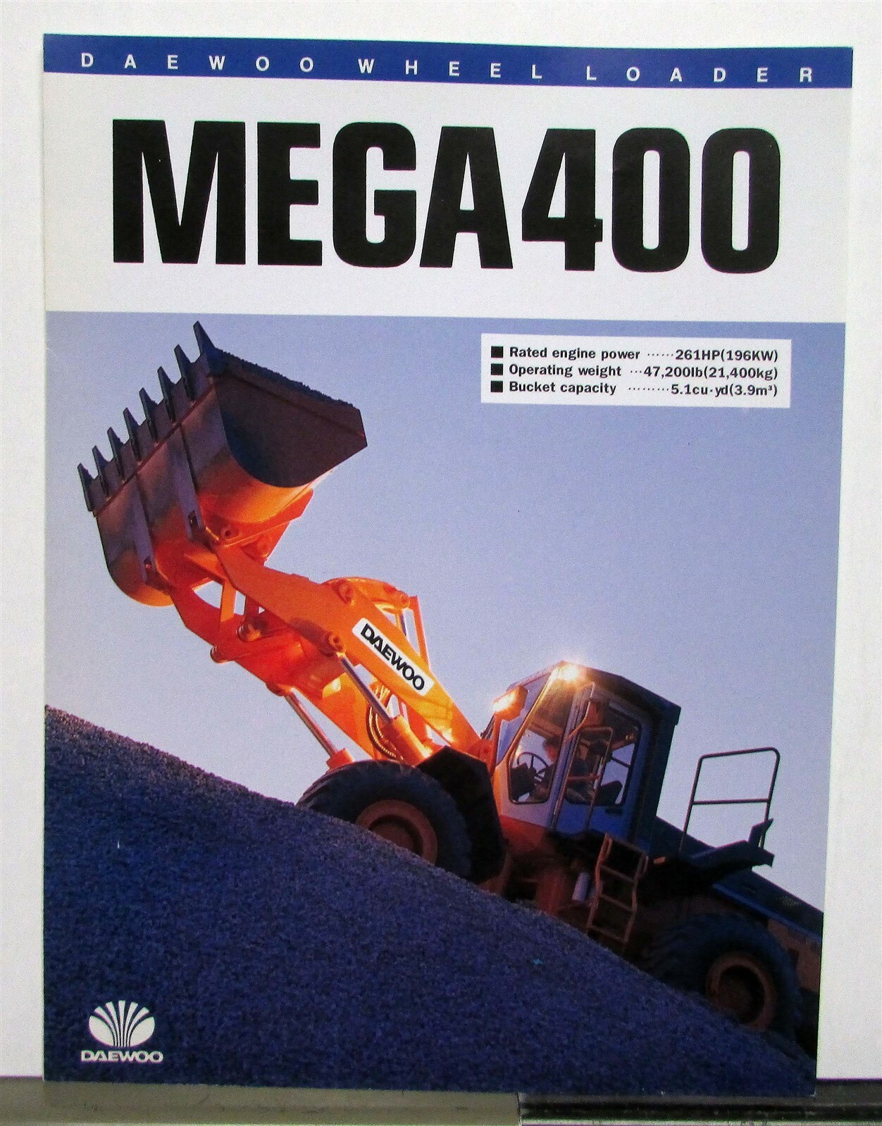 1994 Daewoo Mega 400 Wheel Loader Specification Construction Sales Brochure