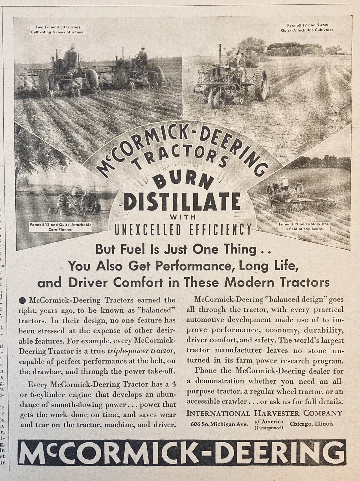 1936 AD(XH18)~INTERNATIONAL HARVESTER MCCORMICK-DEERING TRACTORS BURN DISTILLATE