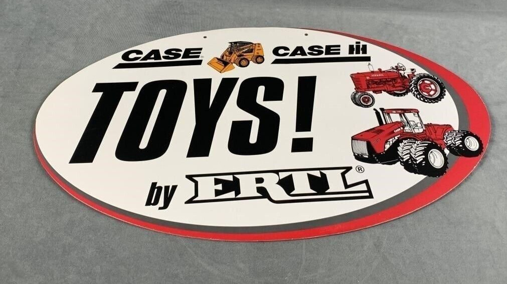 Case TOYS! by ERLT Sign Double sided Oval 29.5″ x 17.75″ cardboard VG condition