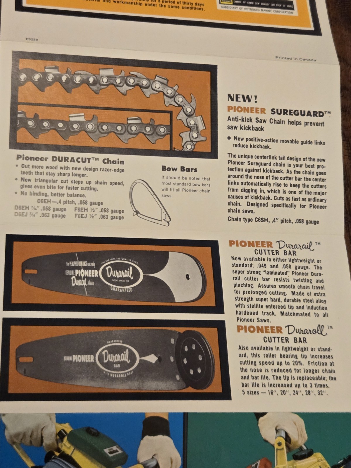 Vintage 1960’s OMC Made Pioneer Chainsaw Brochure For 11-20 & 11-50 “Wildcats”