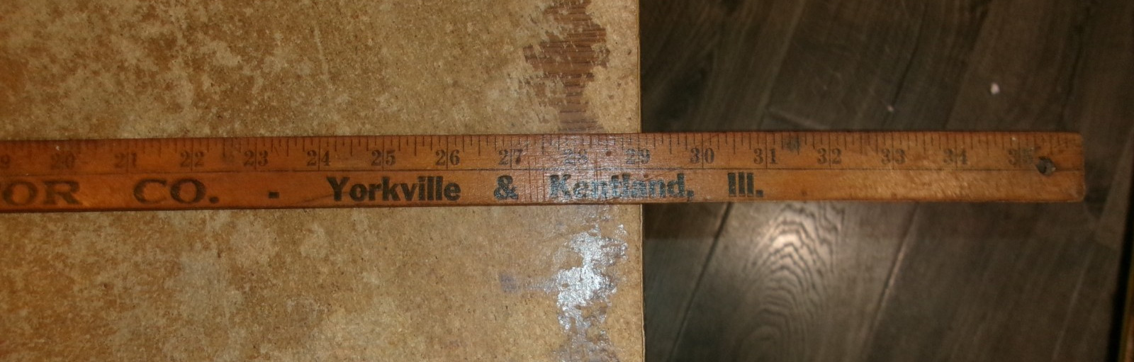 vintage farmers elevator co. yorkville/kentland il. 36″ wood yardstick good used
