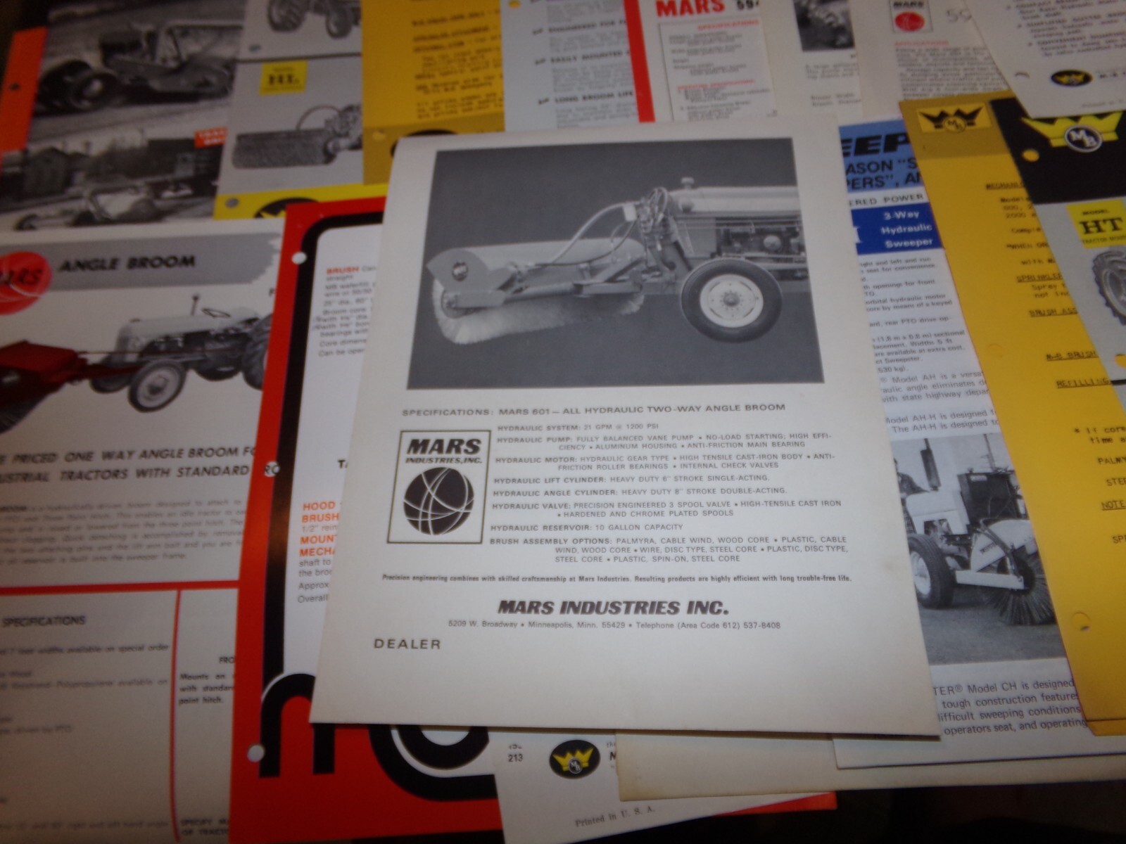 16-lot 1960’s-2010’s assorted sweeper brochures in good shape used