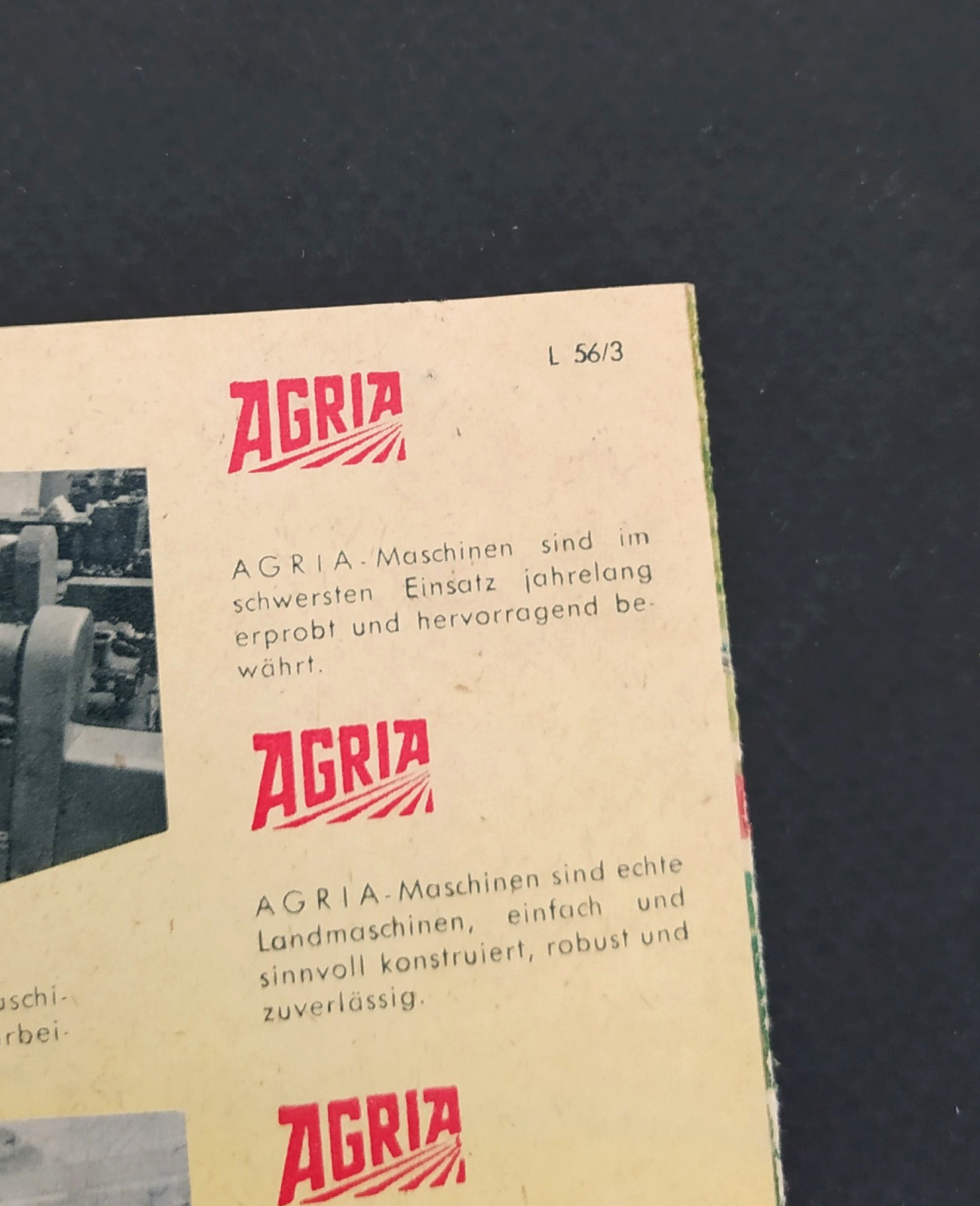 VINTAGE AGRIA UNIVERSAL SINGLE-AXLE TRACTOR-MOWER BROCHURE 1956