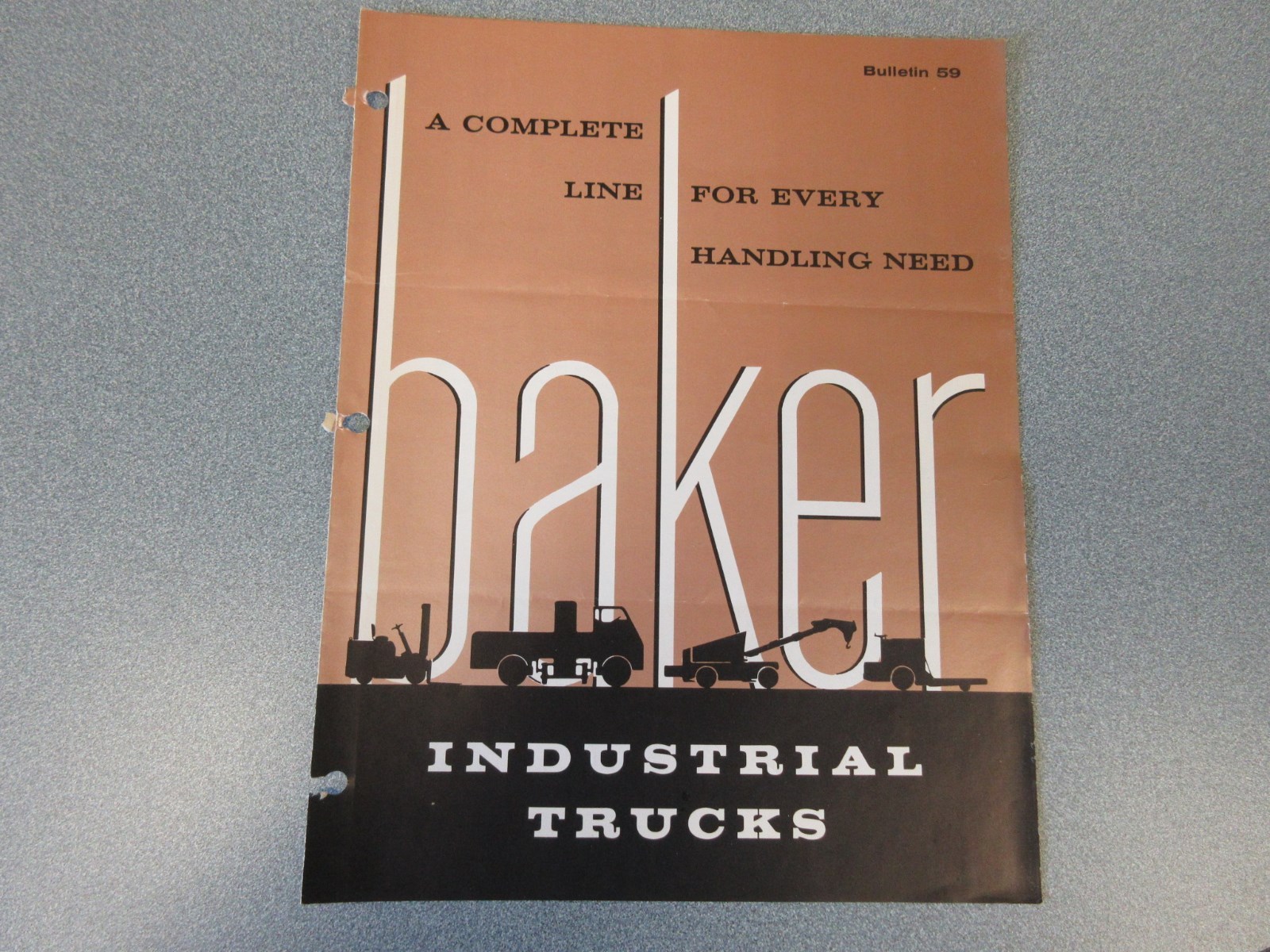Old 1959 Baker Forklift Sales Brochure, Complete Line