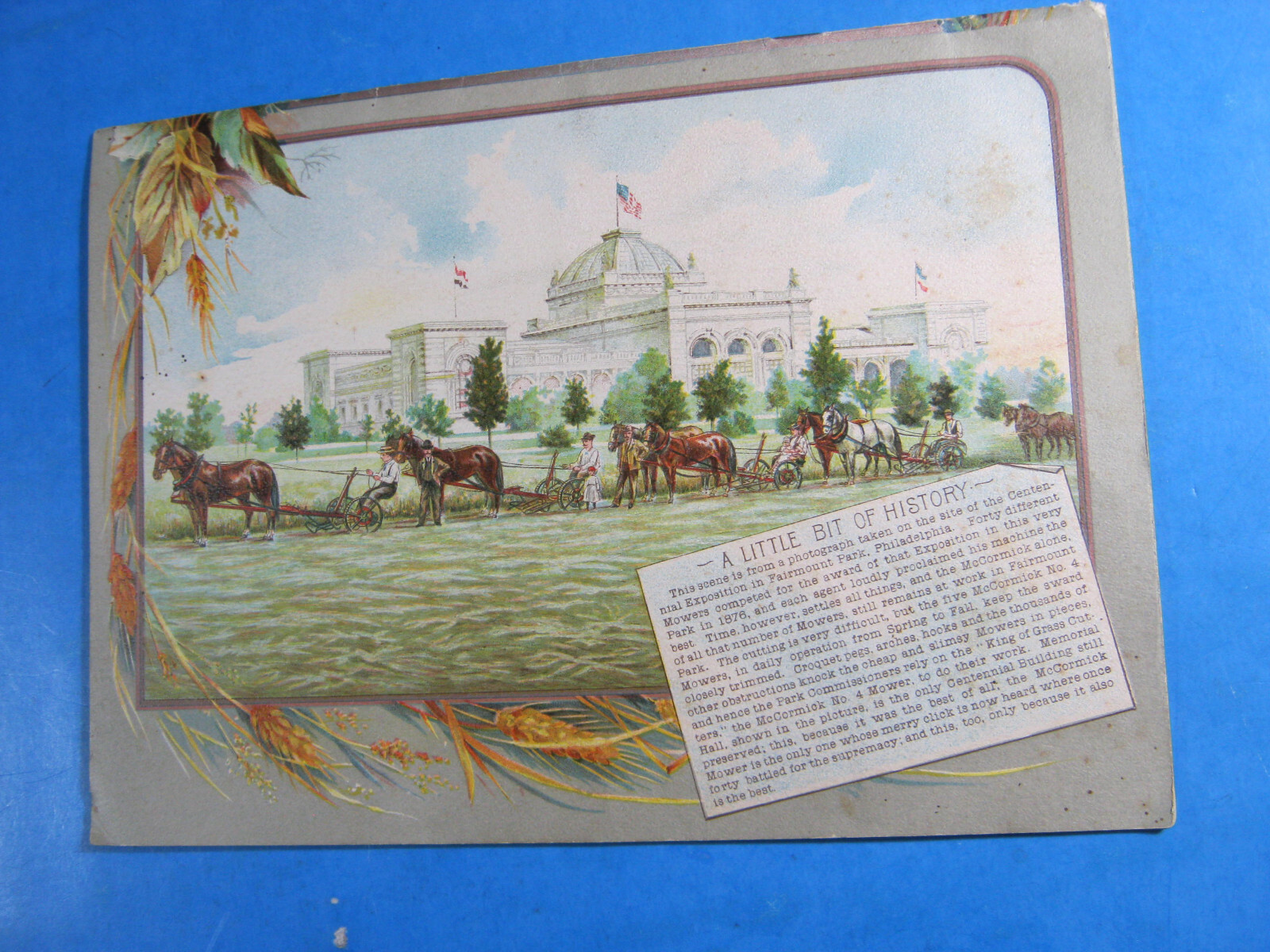 MCCORMICK HARVESTING MACHINE MOWER BINDER ODD FELLOWS BUILDING CHICAGO booklet