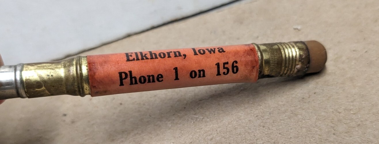 Vintage Herb’s Hog Market Phone 1 Elkhorn Iowa Ia Bullet Pencil