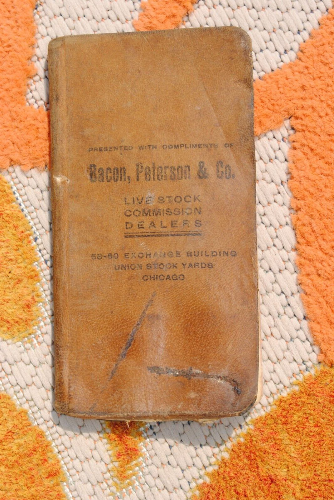 Antique Leather Pocket Ledger Livestock Dealers/ Chicago Stockyards 1916-17