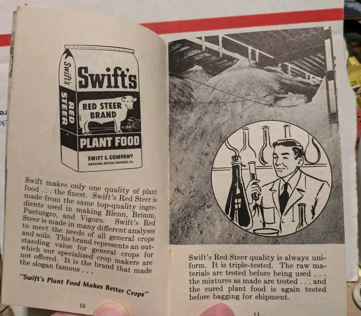 1954-1955 Swift’s Plant Food Service Red Steer Memo Book Vigoro Brimm Gold Bear