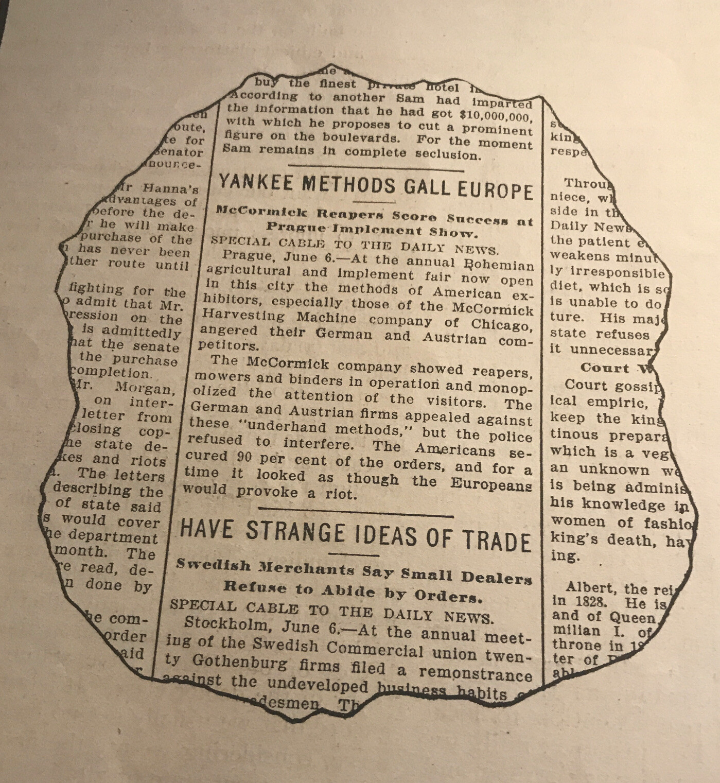 1902 McCormick Harvesting Machine Farm Advertising “Yankee Methods Gall Europe”