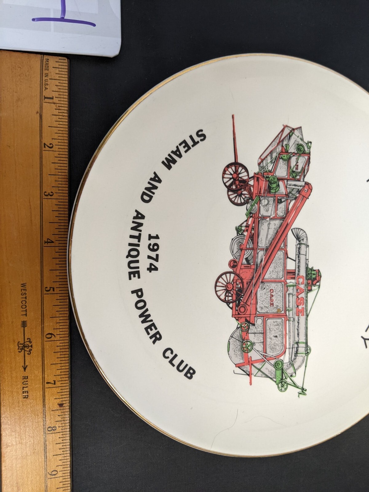 Vintage Hocking Valley Steam & Antique Power Club Plate 1974