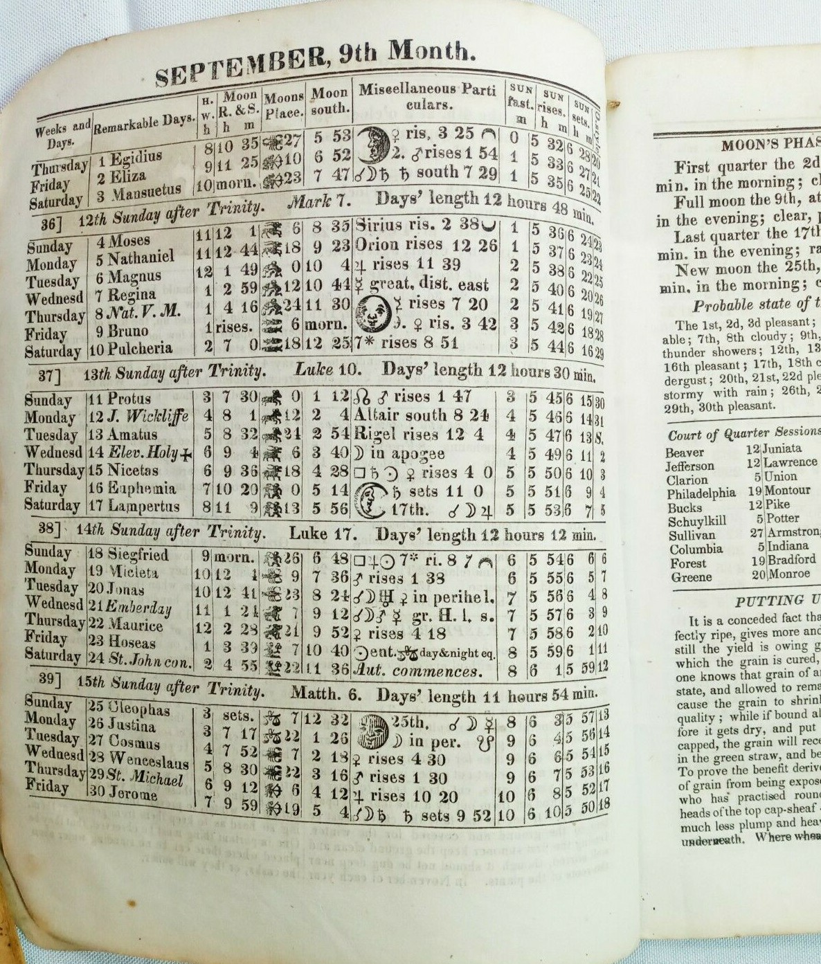 Vintage 1870 John Bear Baer’s Agricultural Almanac Lancaster PA Antique Farmers