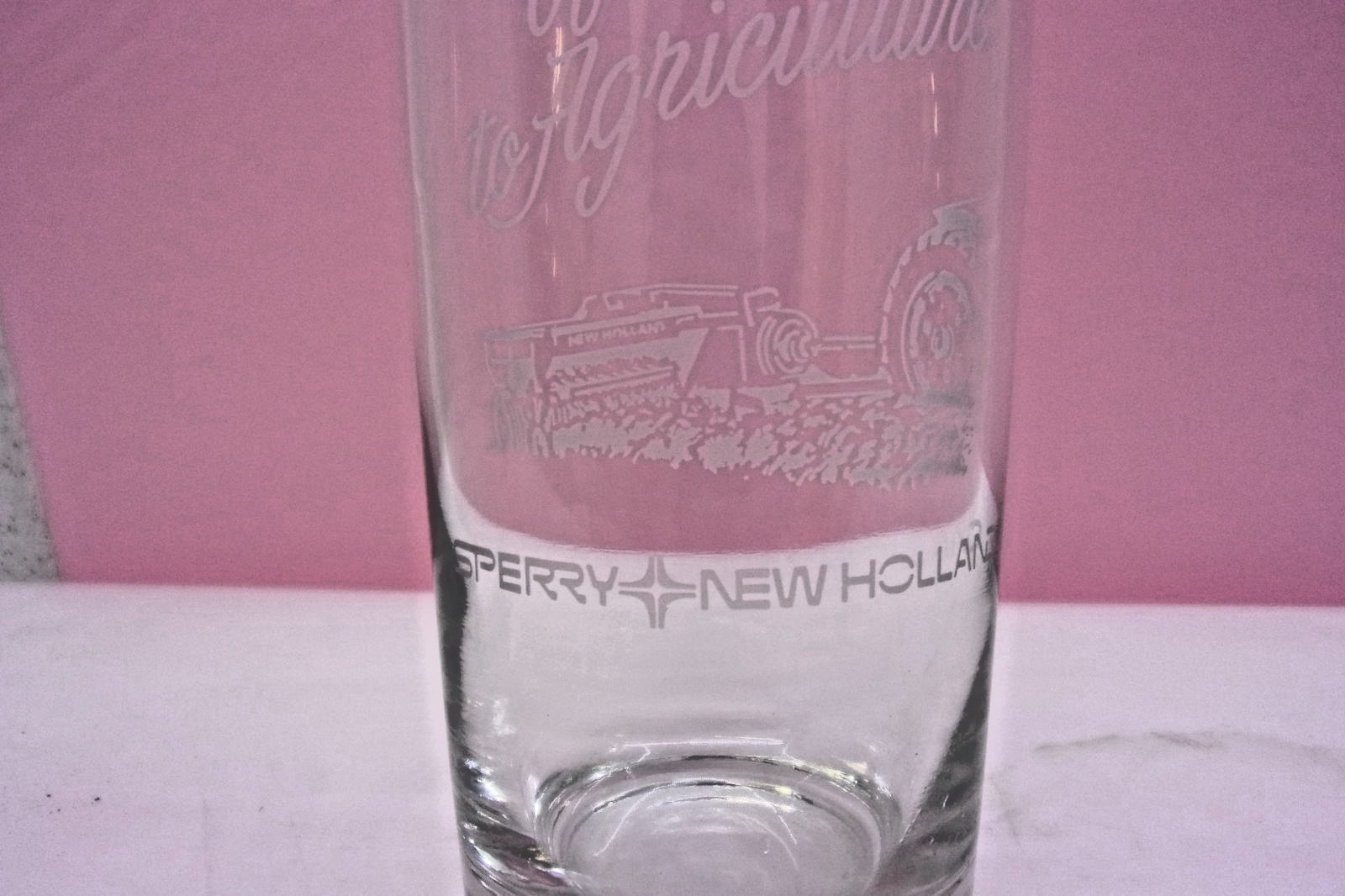 1980 commemorative glass 85 years Sperry New Holland’s service to agriculture