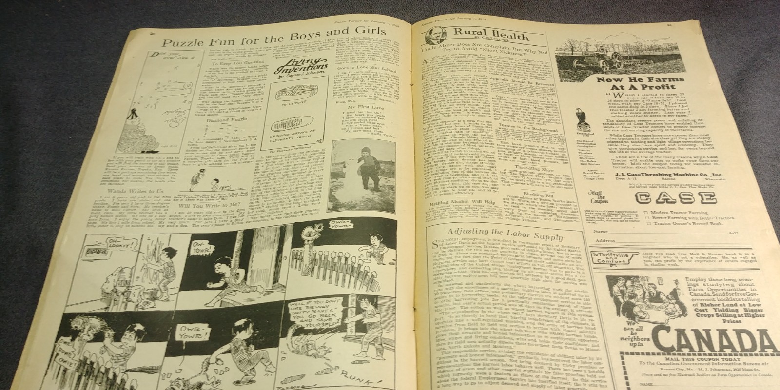 1928 Case 18-32 Tractor Hart Parr AG Farm Ad Kansas Farmer Picture Mag Antique