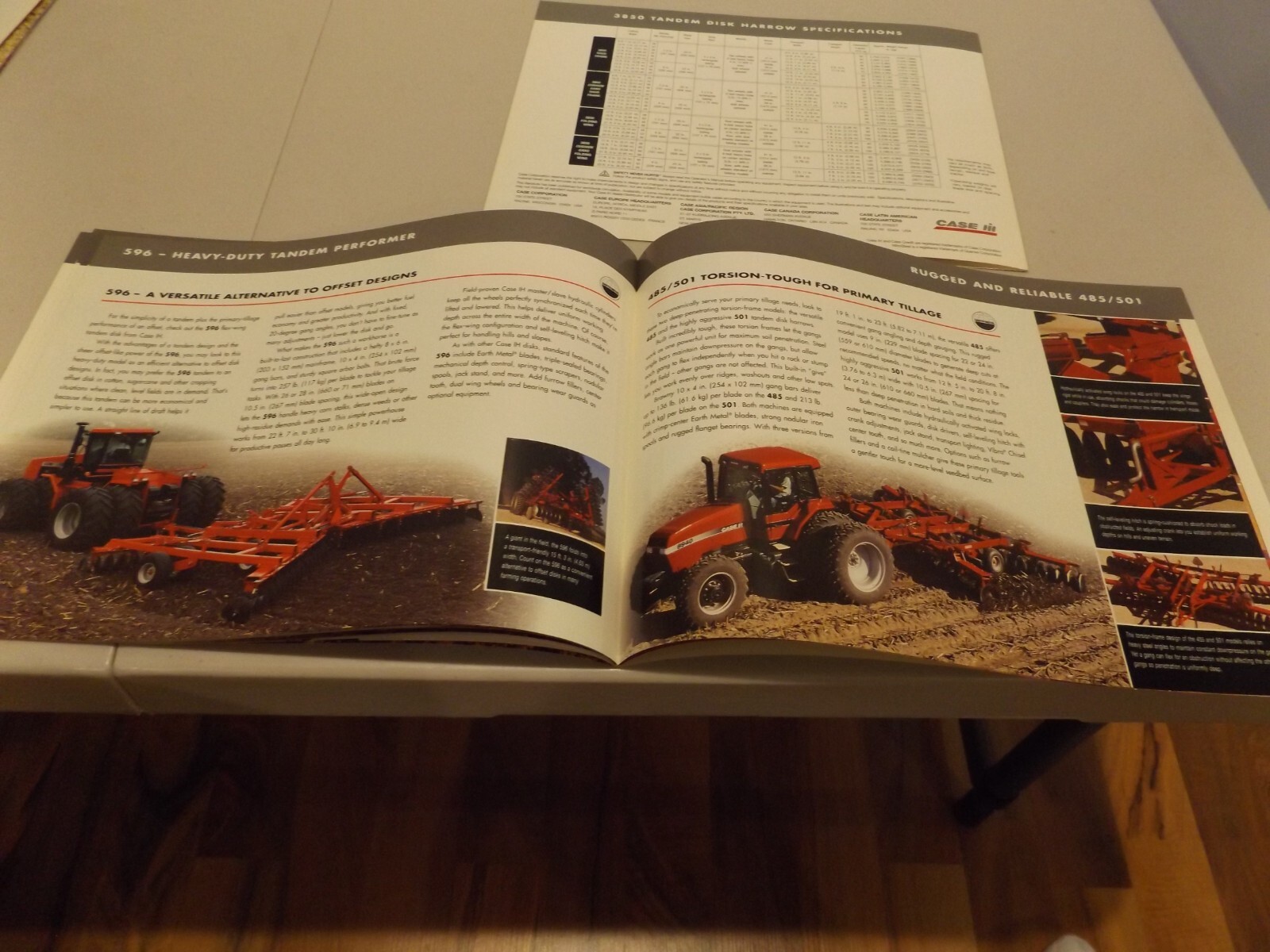 2-pc. CASE-IH TANDEM DISK HARROWS, LIT # AE-281048 1998, AE-234018 1998