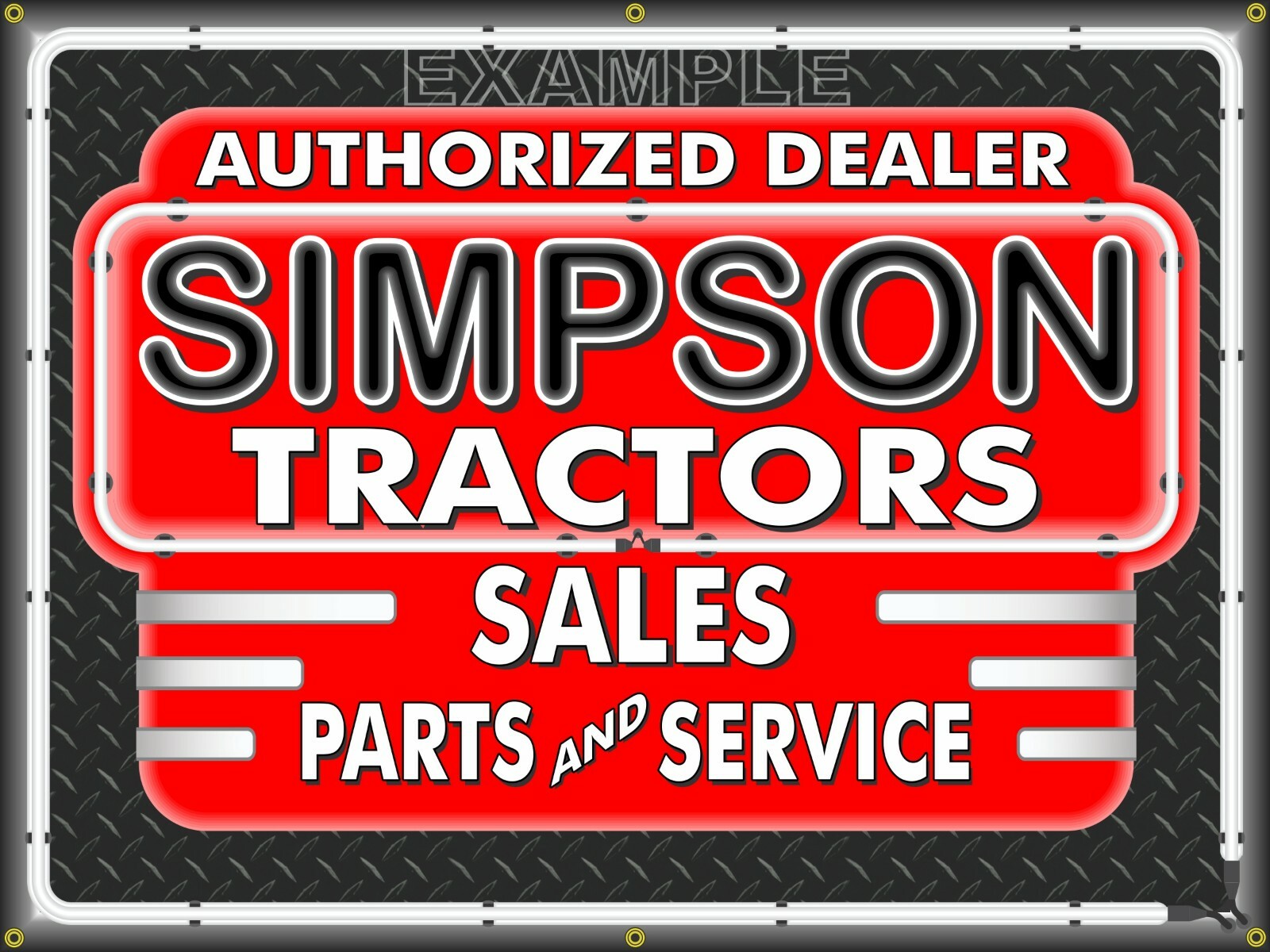 SIMPSON TRACTORS DEALER SALES SERVICE OLD SIGN REMAKE BANNER MURAL SHOP