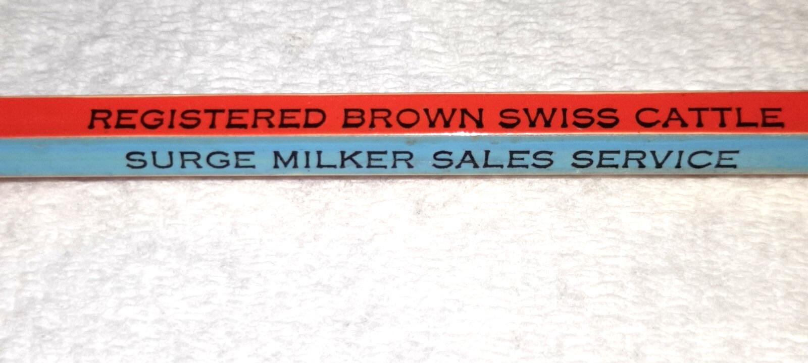 LONG FERRULE”Swiss Bell Farm*Reg. Swiss Brown Cattle*Roanoke, ILL”Unused Pencil